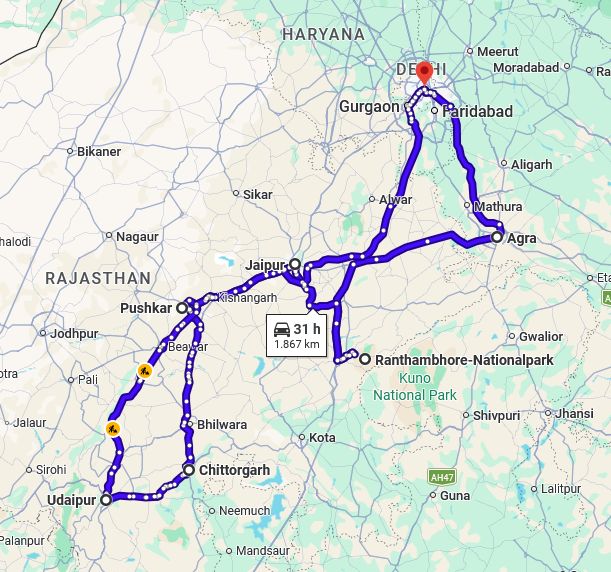 Rundreise in Indien